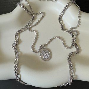 Jaclyn Roxanne The Dual Chain Layered Necklace Silver Rhodium